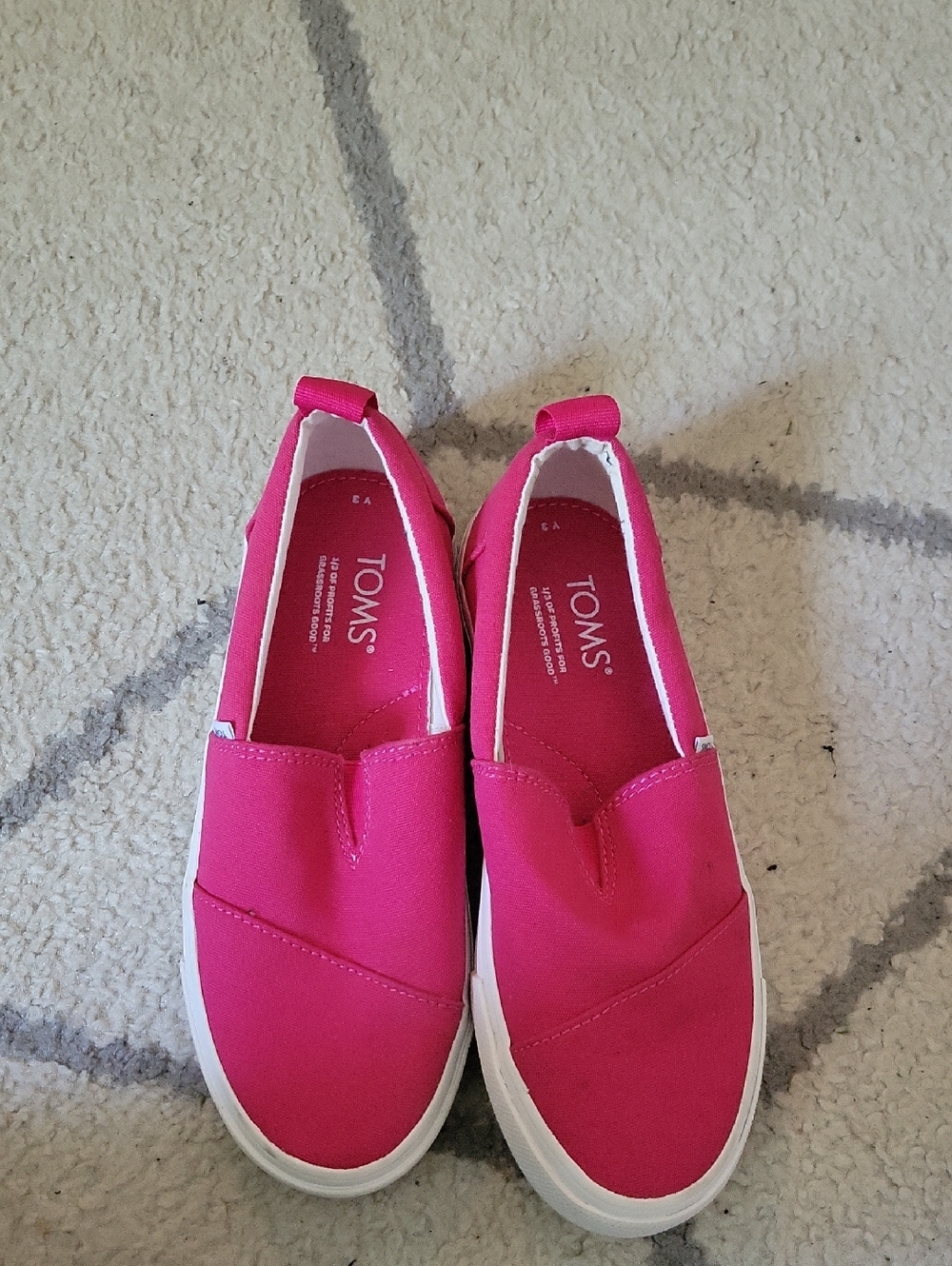 Toms Hot Pink Slip-On Canvas Shoes